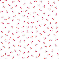 Fototapeta na wymiar Seamless pattern of small watercolor red flowers on a white background. Use for invitations, greetings, birthdays and weddings