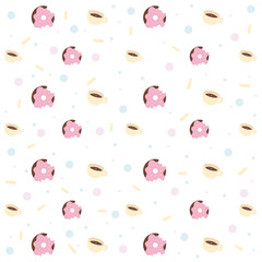 Cute and fun vector illustration pattern of doughnuts and coffee!