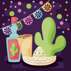 card with Mexican food label