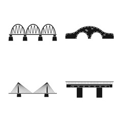 Isolated object of construct and side symbol. Set of construct and bridge stock symbol for web.