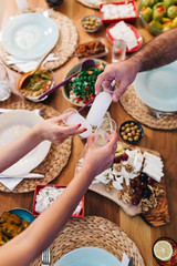 Make a toast with Turkish Traditional Alcohol drink Raki