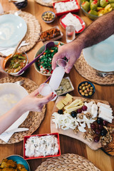 Make a toast with Turkish Traditional Alcohol drink Raki