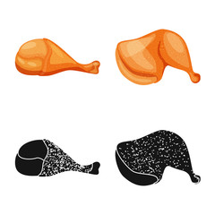 Obraz premium Isolated object of product and poultry icon. Set of product and agriculture vector icon for stock.