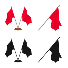 Vector illustration of texture and presentation symbol. Set of texture and media stock symbol for web.