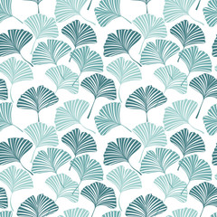 Seamless pattern with Ginkgo biloba leaves