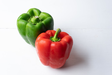 Red and green bell peppers