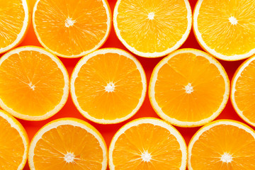 Ripe orange slices as background