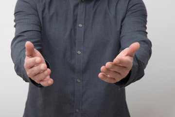 business man hands closeup, expressions