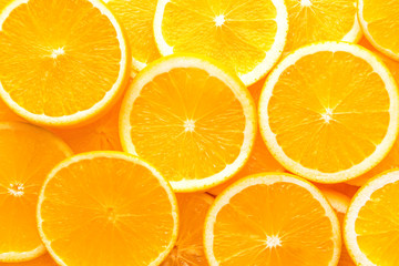 Ripe orange slices as background