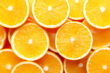 Ripe orange slices as background