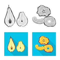 Vector illustration of food and raw symbol. Set of food and nature stock symbol for web.