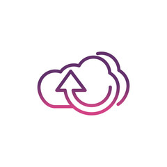 cloud computing upload network social media icon line