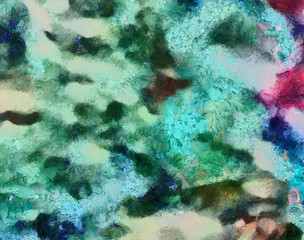 Macro detailed splashes and strokes of oil brush on paper. Simple colorful bright pattern. Old vintage rough texture. HQ design pattern. Shape close up painting.