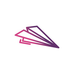paper plane network social media icon line