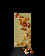 Chocolate on black background color fruit