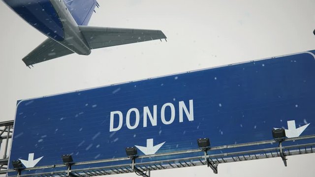 Airplane Takeoff Donon in Christmas