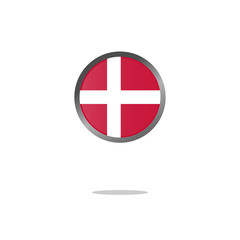 Obraz premium Flag of Denmark as round glossy icon. Button with Danish flag