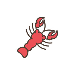 lobster oktoberfest icon line filled