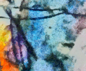 Macro detailed splashes and strokes of oil brush on paper. Simple colorful bright pattern. Old vintage rough texture. HQ design pattern. Shape close up painting.