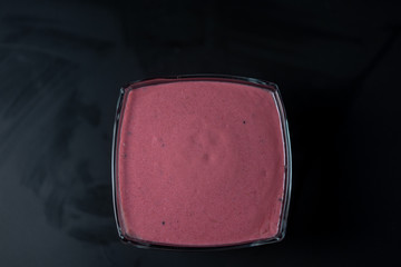 Fruit puree on a black background