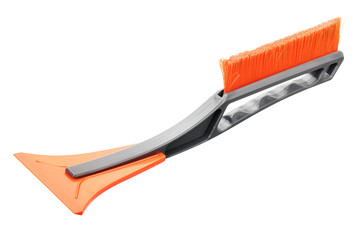 Brush-scraper for cleaning the car from snow and removing ice isolated on white background