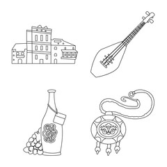 Vector illustration of traditions and national sign. Collection of traditions and sightseeing vector icon for stock.
