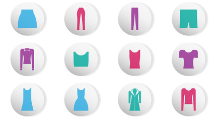 Set of icons vector design. Clothes icon collection vector illustration
