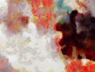 Weathered abstract grunge texture. Background with paint strokes and splashes. Pattern with dirty and blots elements. Retro oil style. Simple closeup template for graphic design