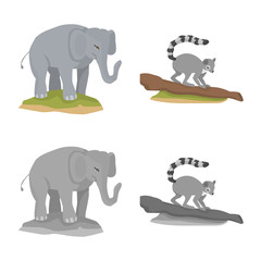 Isolated object of nature and fun logo. Collection of nature and entertainment stock symbol for web.