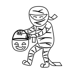 trick or treat - happy halloween line image