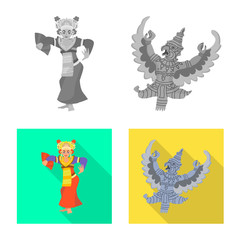 Vector illustration of and travel symbol. Collection of and traditional vector icon for stock.