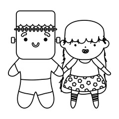 trick or treat - happy halloween line image