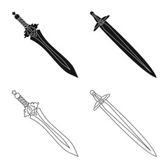 Isolated object of game and armor sign. Collection of game and blade stock vector illustration.
