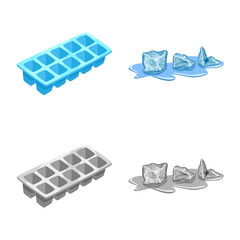 Vector design of texture and frozen logo. Collection of texture and transparent stock symbol for web.