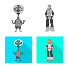 Vector design of astronomy and technology symbol. Set of astronomy and sky stock vector illustration.