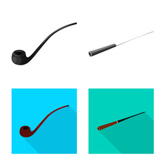 Vector design of refuse and stop symbol. Set of refuse and habit vector icon for stock.