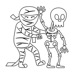 trick or treat - happy halloween line style