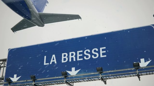 Airplane Takeoff La Bresse in Christmas
