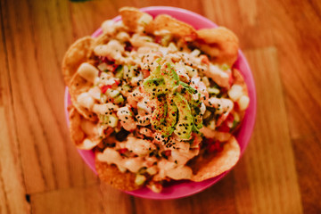 Tostitos con ceviche de pescado 