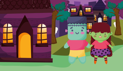 kids with costume halloween image