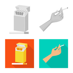 Vector illustration of refuse and stop symbol. Set of refuse and habit vector icon for stock.
