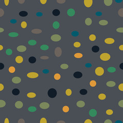 Vector repeating colorful polka dots pattern.