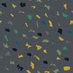 Abstract vector seamless pattern with colorful scattered elements.