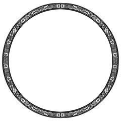 Ancient Greek circular meander ornament isolated on a white background.