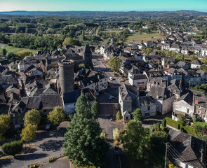 Allassac (Corrèze, France) - Vue aérienne de la cité ardoisière