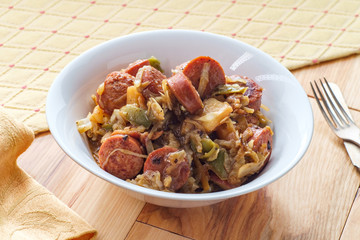 Polish Kielbasa Potatoes Onions and Peppers