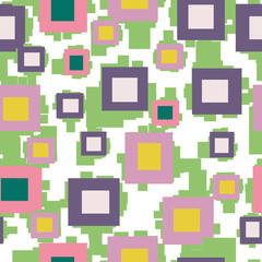 Vector repeating colorful rectangles geometric abstract pattern.