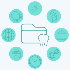 Dental folder vector icon sign symbol