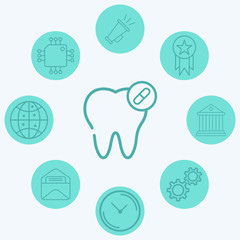 Dental pill vector icon sign symbol