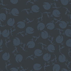 Vector repeating dark hand drawn floral pattern with tulips.